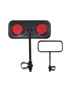 Rectangle Mirror Black Red Reflectors.